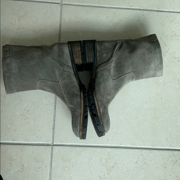 Elyse Walker Grey Suede Moto Boots. - Picture 3 of 7